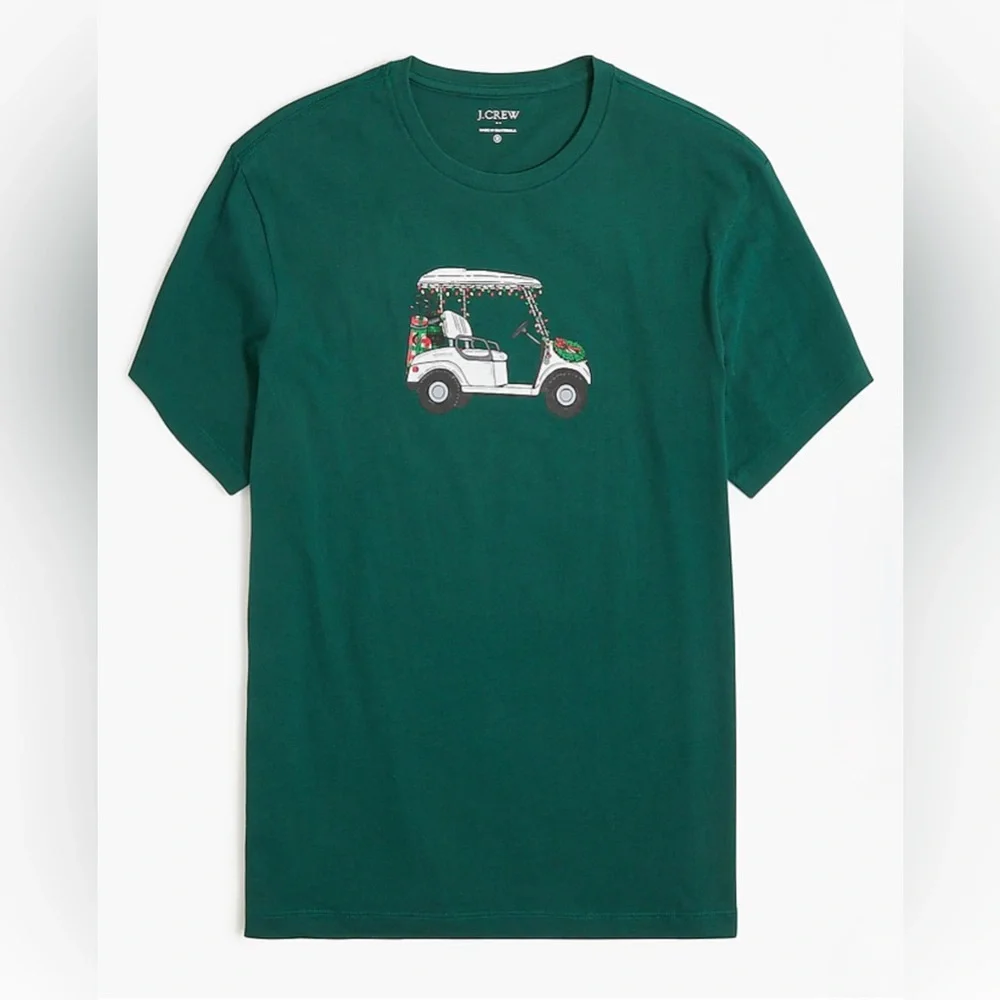 J. Crew Christmas golf cart T-shirt (men’s S) (NWT)